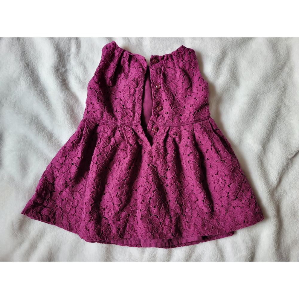 CHEROKEE GIRLS Dress Baby Girl 18 Months Violet Braided Lacing ALine - Picture 4 of 7